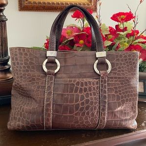 DONALD J PLINER 🐊 Alligator-embossed Leather Tote